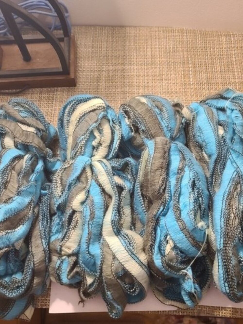 4 Hanks Of Multicolor Blue Yarn